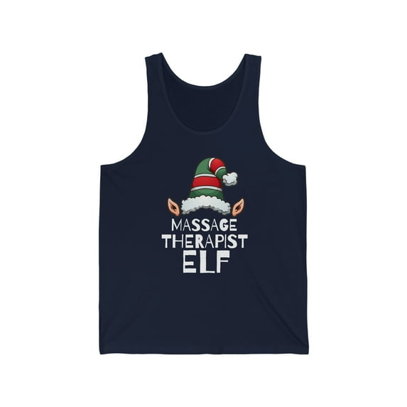 Massage Therapist Elf Unisex Tank Top XS-2XL Christmas Holidays Xmas Elves