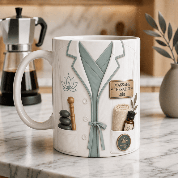 Massage Therapist Mug Personalized Custom Name Wellness Gift Coffee Cup