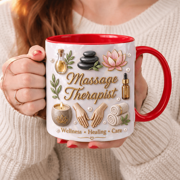 Massage Therapist Mug, Wellness Coffee Cup Gift for Spa Worker or Self Care Lover