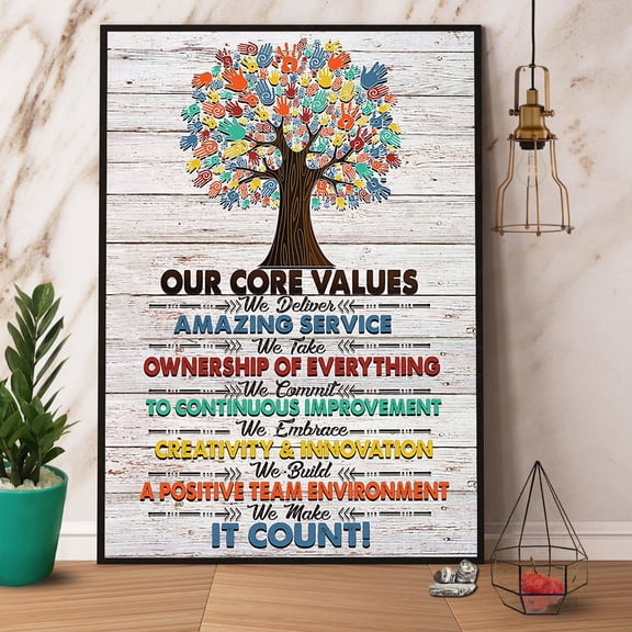 Massage Therapist Our Core Values Amazing Service Paper Poster No Frame Matte Wall Art Decor 11 x 17 Inch Poster