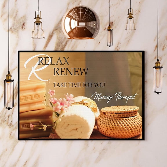 Massage Therapist Relax And Renew Take Time For You Paper Poster No Frame Matte Wall Art Decor 11 x 17 Inch Poster