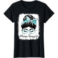 thumbnail image 1 of Massage Therapy Messy Bun Bleached World Health Day T-Shirt, 1 of 4