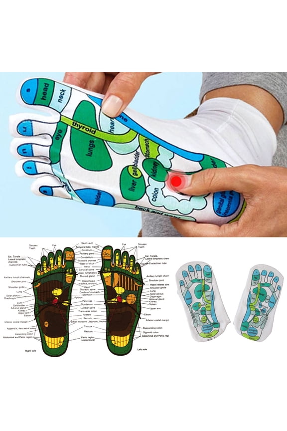 Massage Tools & Border Socks Foreign Trade Acupoint Graphic Socks Foot Acupoint Massage Socks Full English Graphic Socks for Relaxation and Wellbeing