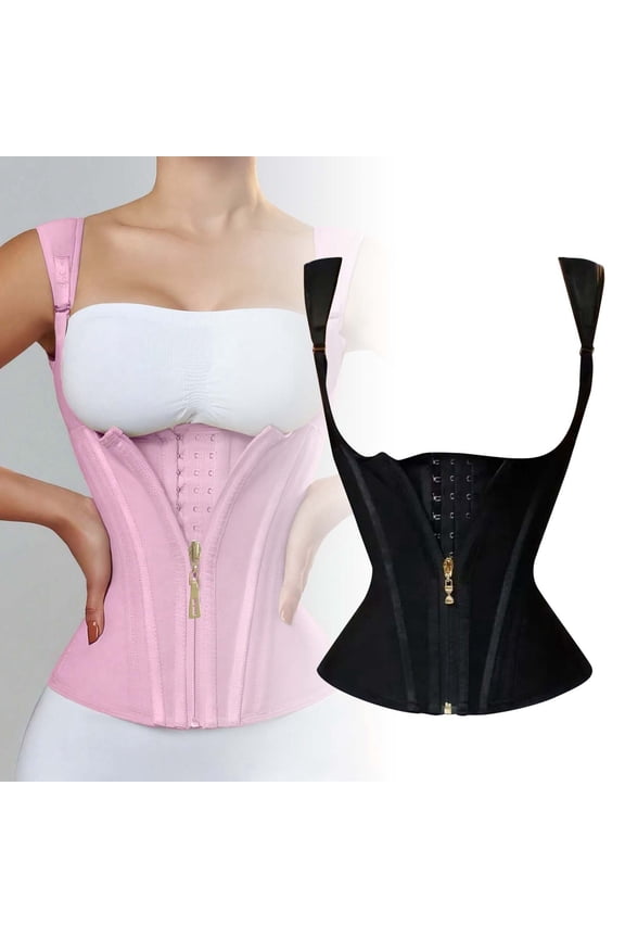 Massage Tools & High Elasticity Body Shaping Waistband | Retro Zipper Buckle Waist Belt | Fishbone Support Thin Design for Comfort and Style