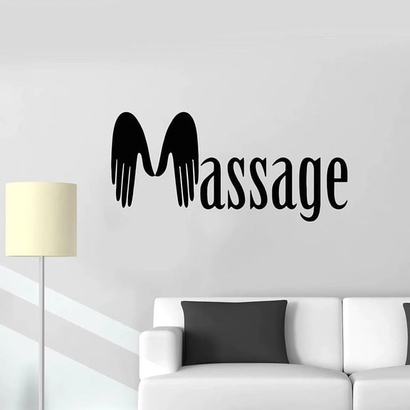 Massage Wall Decal Salon Hand Therapy Health Relax Spa Room Interior Decor Vinyl Window Stickers Waterproof Art Mural 42x90cm