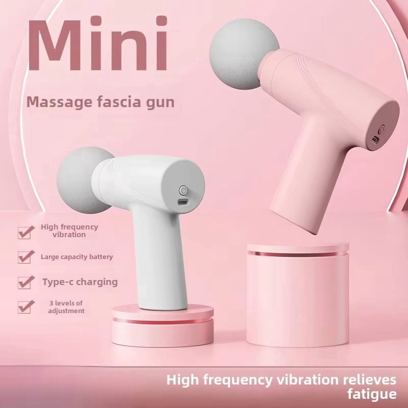 Massage gun deep tissue mini portable handheld, battery-powered-suitable for gifts（white）