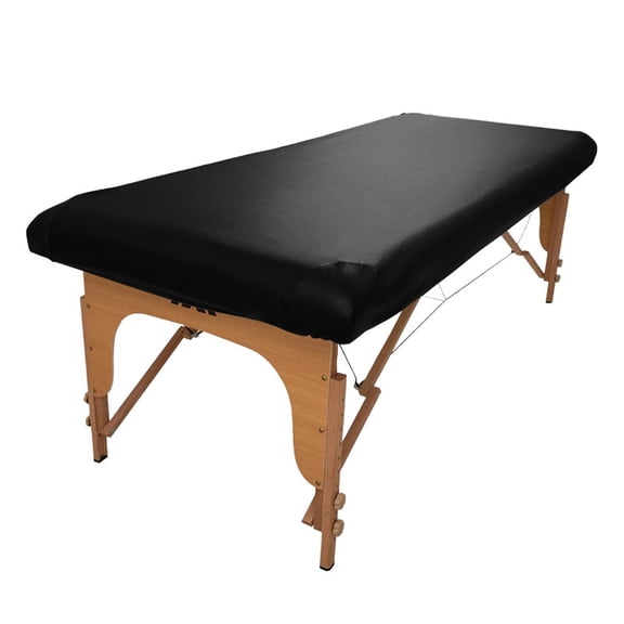 Massage table cover protective leather spa bed cover - suitable for wide beds, beautician accessories, waterproof and oil resistant, reusable, elastic (black 180 * 70 * 8cm)