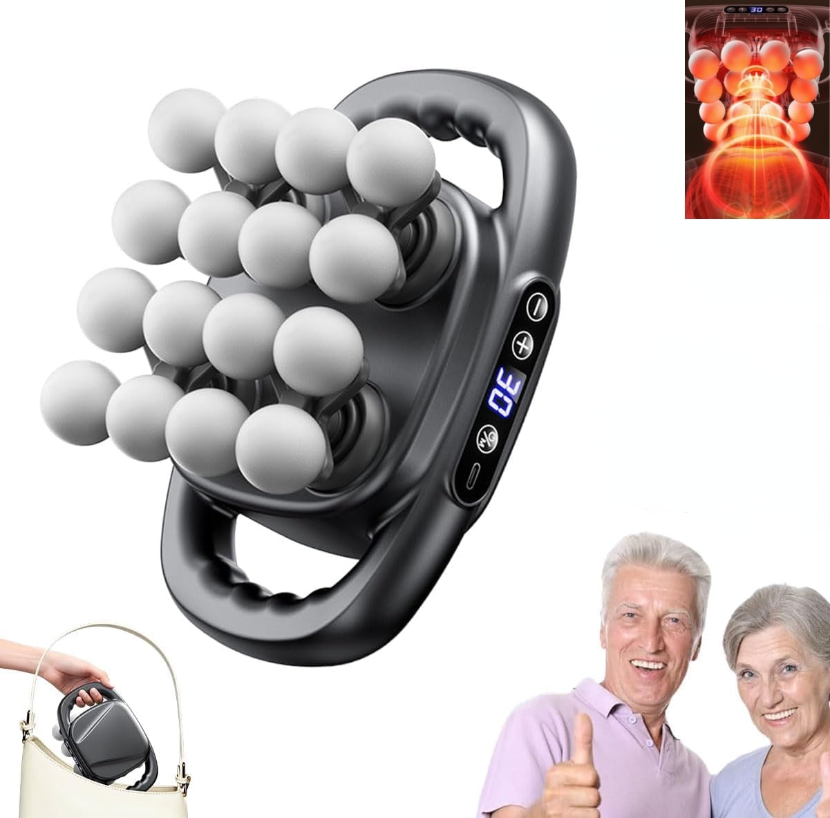 Massager, 2026 New Mini  Husband 2.0 Massage, 16 Head Massager Gun, 30 Intensity Levels & 3 Smart Modes, for Legs,Back,Waist,Buttocks Muscles