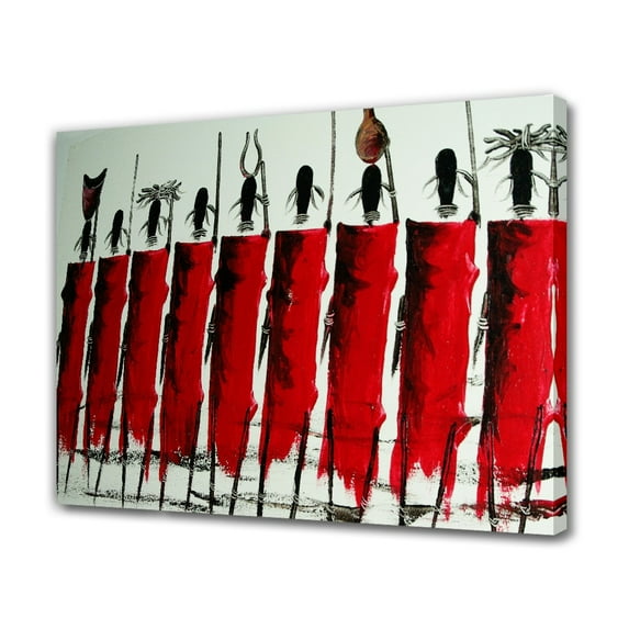 Massai Africa Warriors Painting Canvas Poster Bedroom Decor Sports Landscape Office Room Decor Gift,Frame-style,24x36inch(60x90cm)
