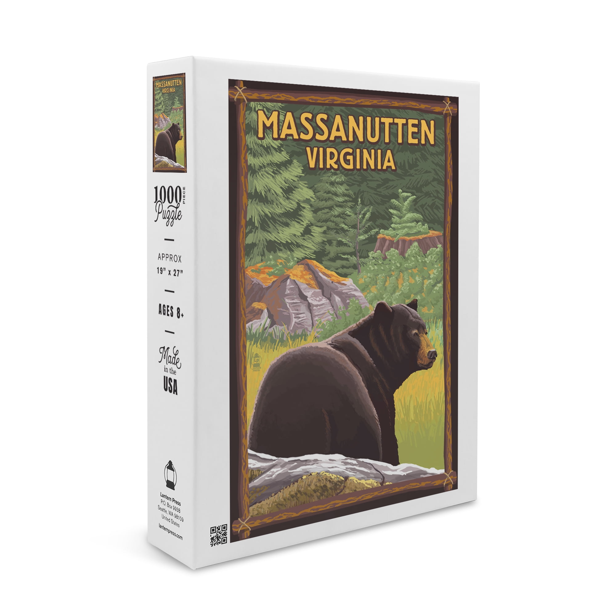Massanutten,Virginia, Black Bear in Forest (1000 Piece Puzzle, Size