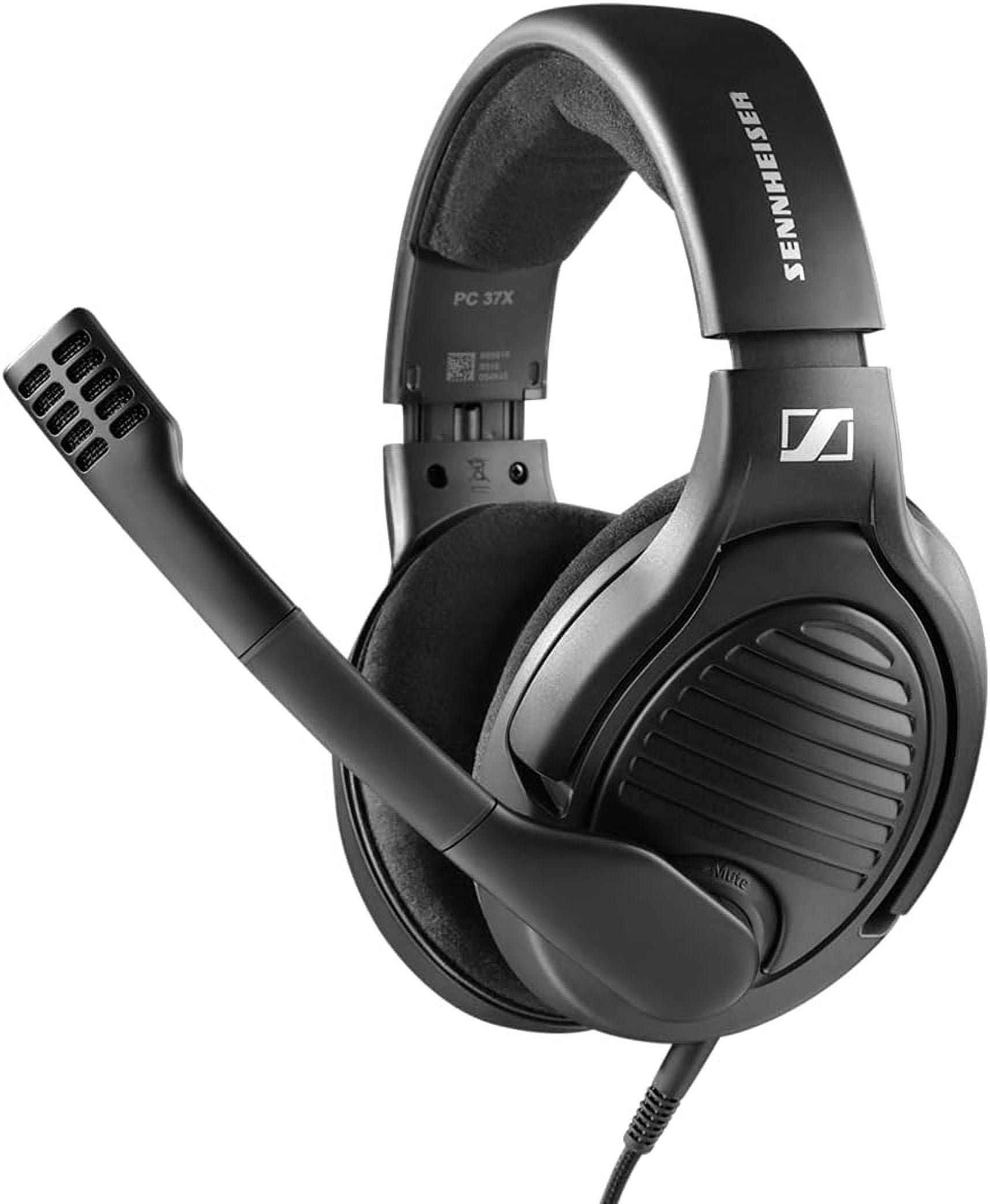 Massdrop x Sennheiser PC37X Gaming Headset Noise-Cancelling Microphone with Over-Ear Open-Back Design, 10 ft Detachable Cable, and Velour Earpads,Black
