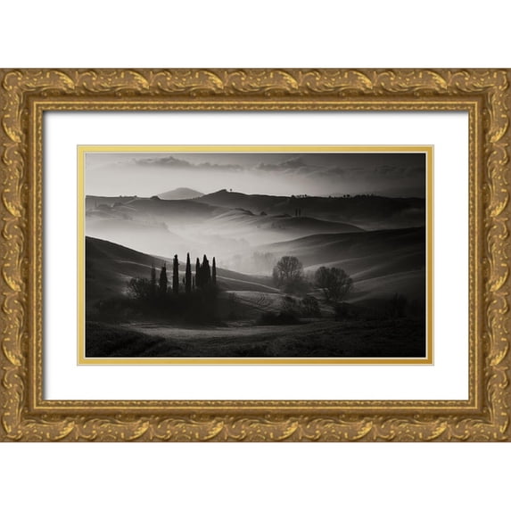 Massetti, Fabrizio 18x12 Gold Ornate Wood Framed with Double Matting Museum Art Print Titled - In The Morning
