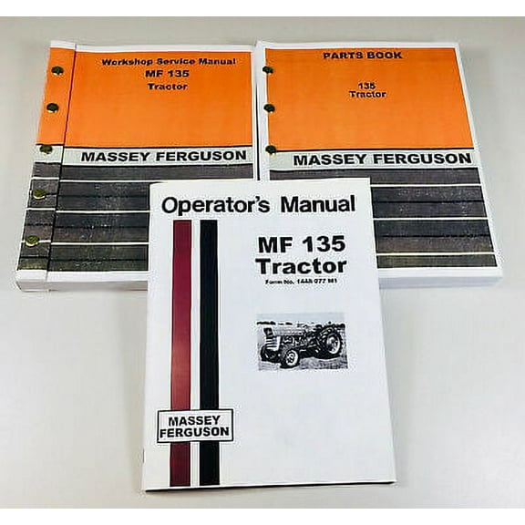 Massey Ferguson 135 Tractor Factory Service Parts Operators Manual Shop Oh Set