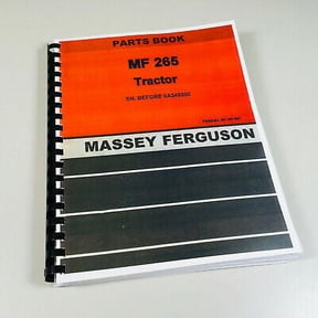 Massey Ferguson 265 Tractor Parts Catalog Manual Gas Diesel Before Sn-9A349200