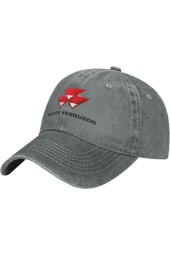 Massey Ferguson Flag Hat Adjustable Baseball Cap Cotton Cowboy Hat, Fashionable for Man Woman Gray
