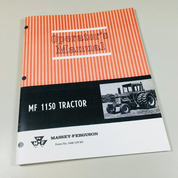 Massey Ferguson Mf 1150 Tractor Operators Owners Manual Maintenance Adjustments