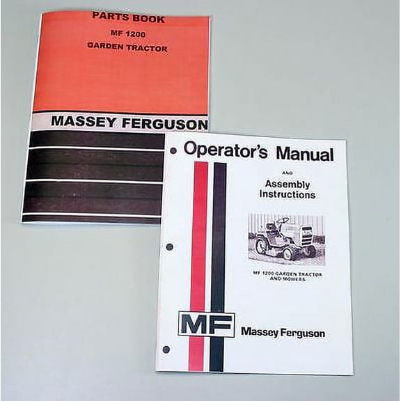 Massey Ferguson Mf 1200 Lawn Garden Tractor Mower Owners Operators Parts Manual