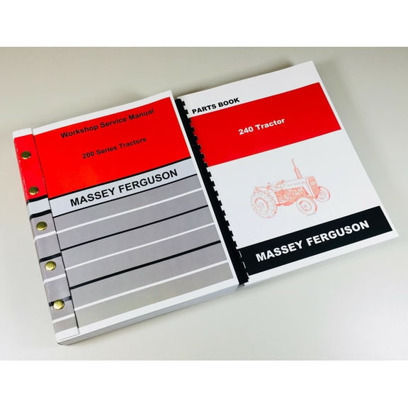 Massey Ferguson Mf 240 Tractor Service Repair Manual Parts Catalog Shop Set Ovhl
