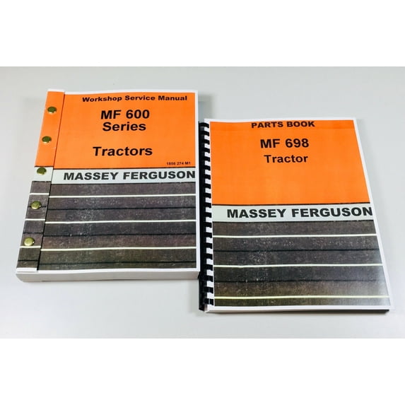Massey Ferguson Mf 698 Tractor Service Repair Manual Parts Catalog Shop Set