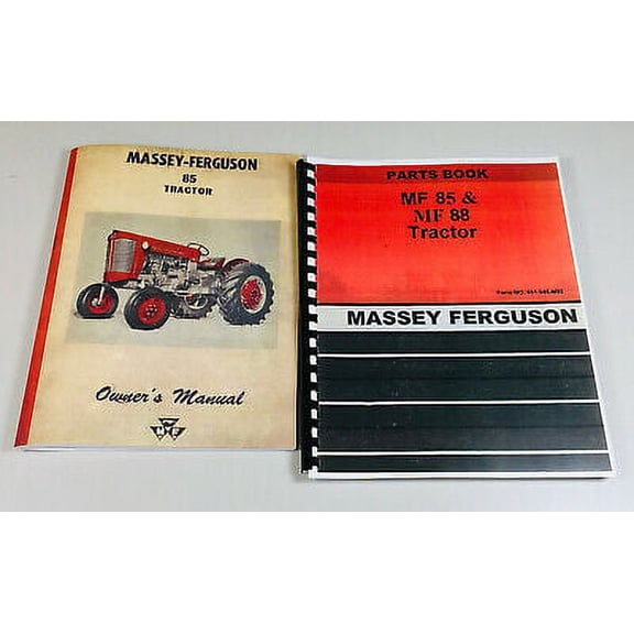 Massey Ferguson Mf 85 Gas Tractor Operators Manual Parts Catalog