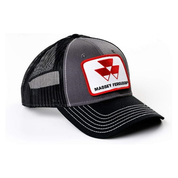 Massey Ferguson Tractor Hat, Adjustable Gray Cap with Black Mesh Back for Sun Protection