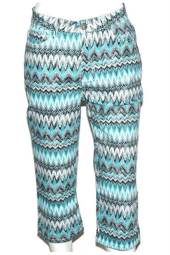 Women's Chevron Capri in Turquoise - 12