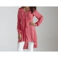 thumbnail image 1 of Masseys Women's High Low Ruffled Shirt in Coral - Medium, 1 of 3