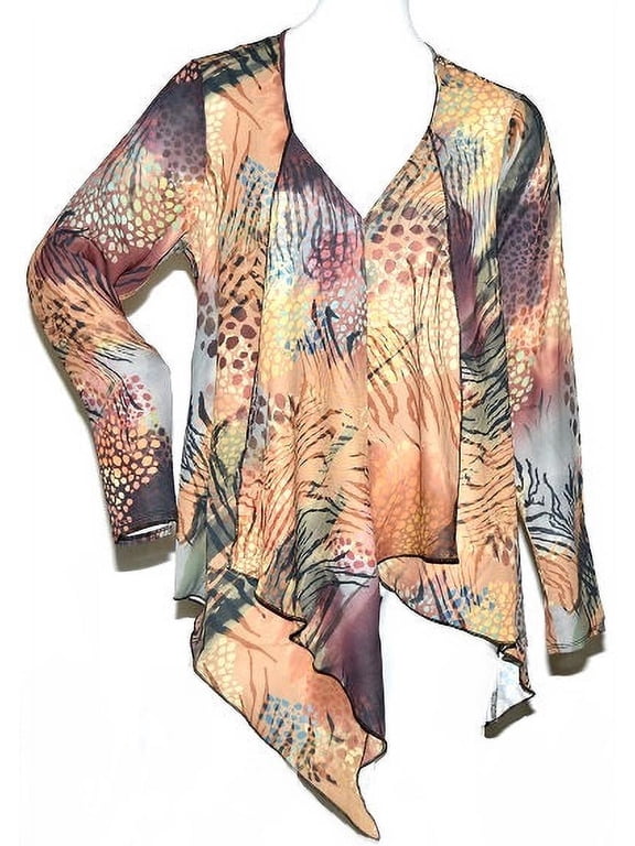 Women's Long Sleeve Woven Tunic, Size Medium