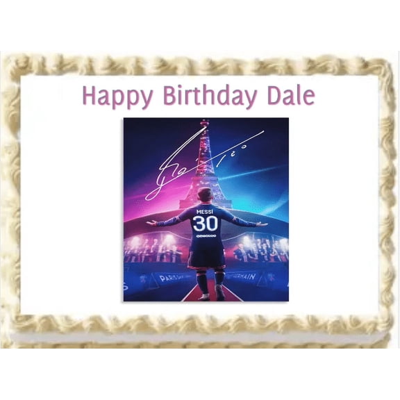 Massi Soccer Personalized Edible Cake Image Frosting Topper Decoration 1/4 Sheet p21