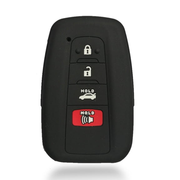 Massimiliano Incas Dobrev Silicone 4 Buttons Smart Key Fob Cover Case Protector Keyless Jacket Holder for 2018 2019 Toyota Camry Rav4 2017 C-HR Prius Avalon Corolla 2020 Smart Remote Key (Black)