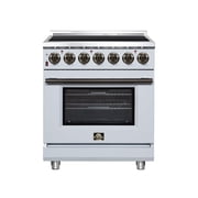 Massimo 30 Inch Freestanding Electric range, 5 radiant burners, 4.32 cf. True Convection oven, White