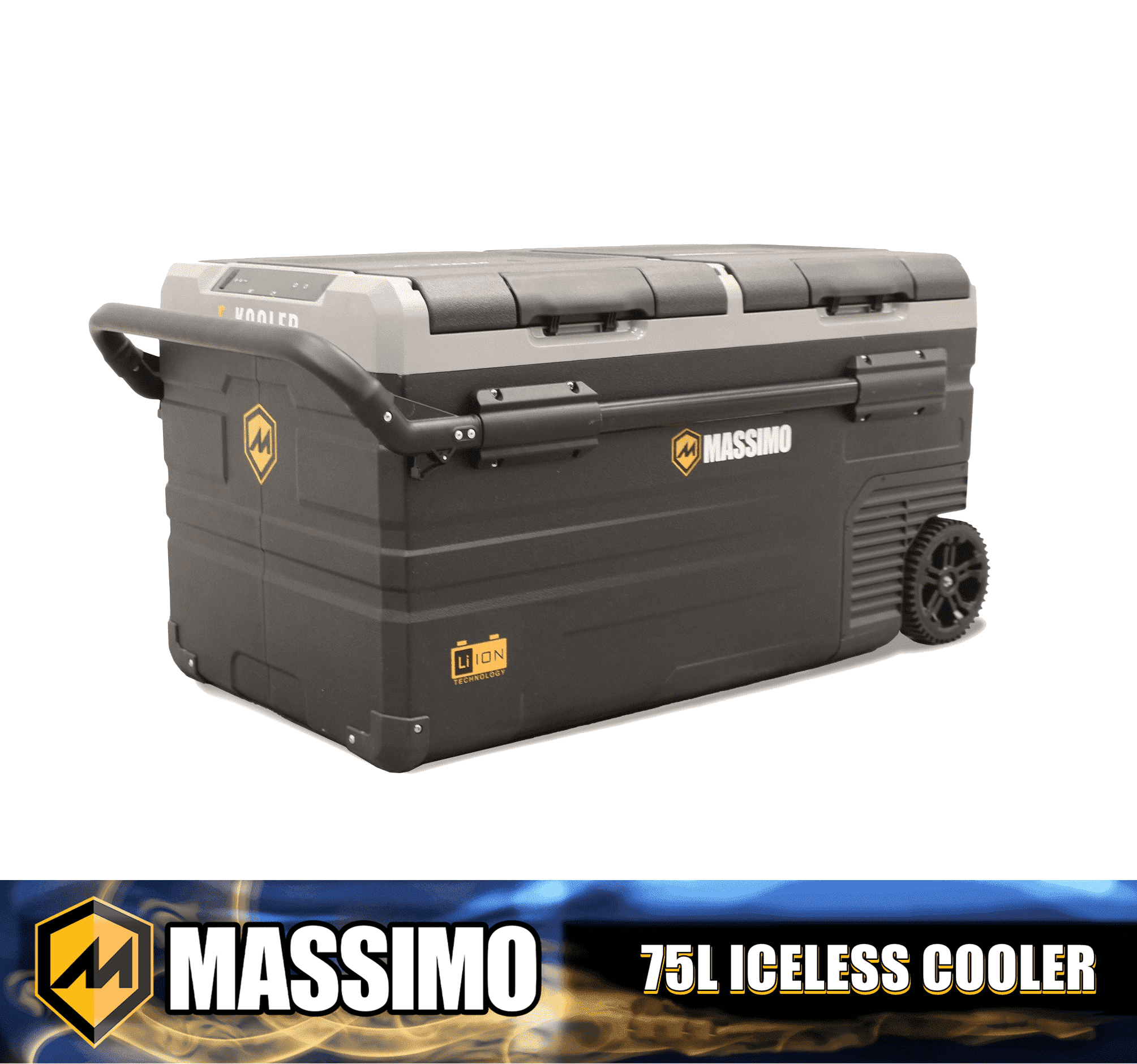 Massimo 75L Electric Iceless Cooler, 12V DC/AC Portable for Boat, Picnic, Camping & Beach