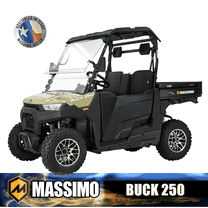 Massimo Buck 250 Side by Side UTV 12hp, 177cc, 6.5 cf. Dumping Cargo Bed -Quicksand