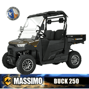 M MASSIMO MOTOR Massimo Buck 250 Side by Side UTV 12hp, 177cc, 6.5 cf. Dumping Cargo Bed -Green