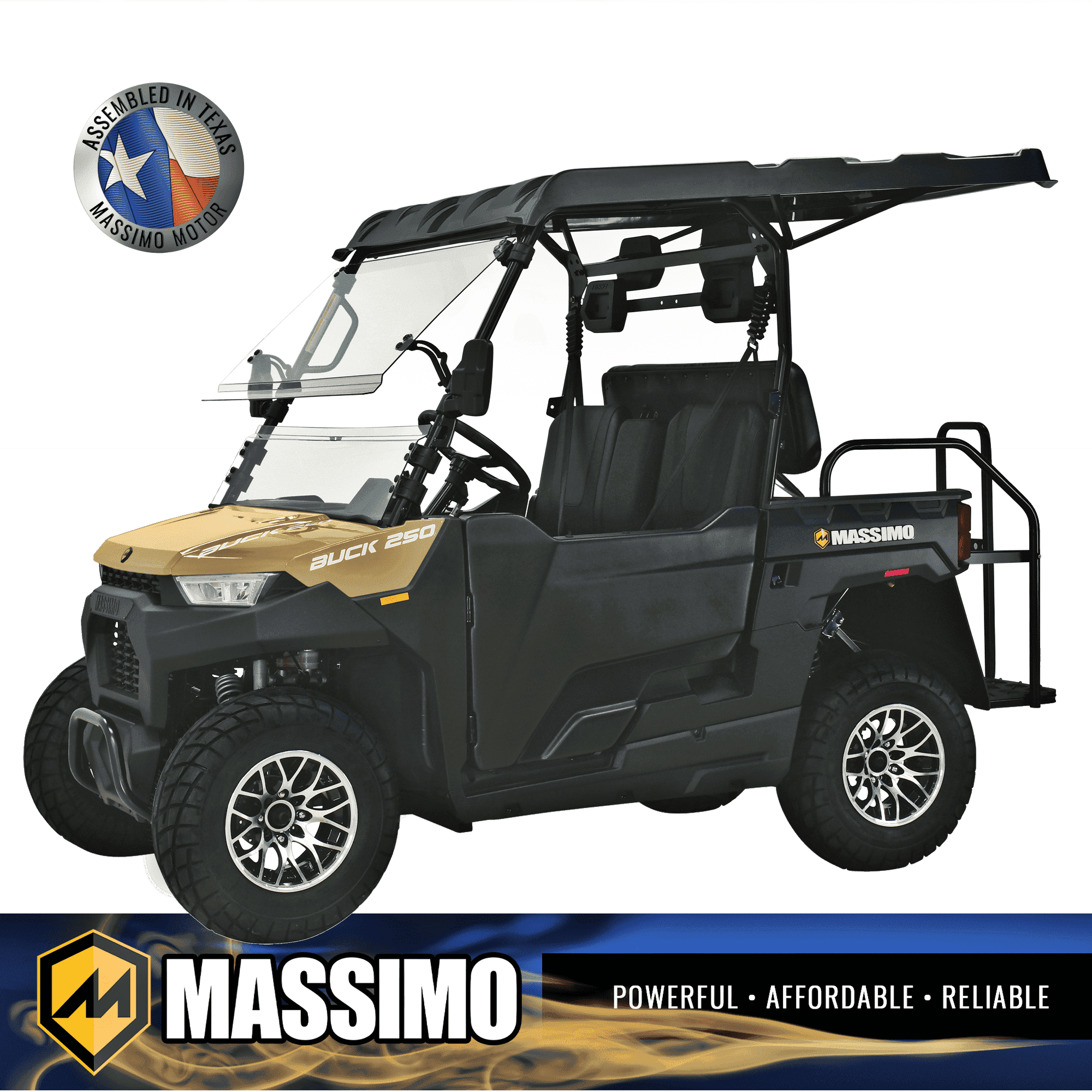 Massimo Buck 250X Side by Side 2WD 177cc EFI 12hp, Gas Golf Cart UTV - Sand