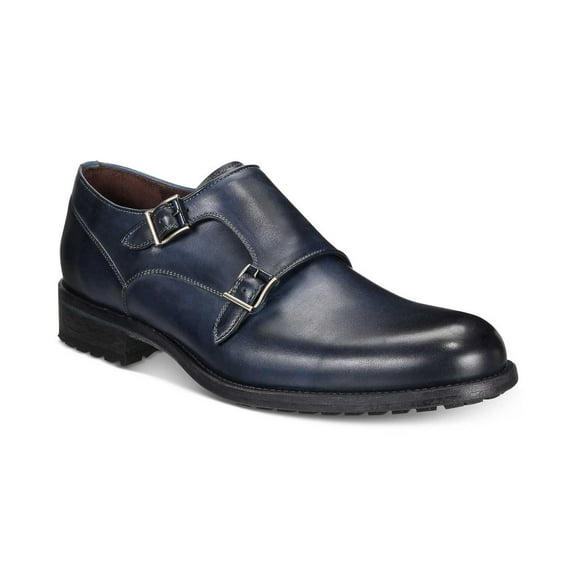 Massimo Emporio Men’s Double-Buckle Dress Shoes, Navy, 8.5 M US