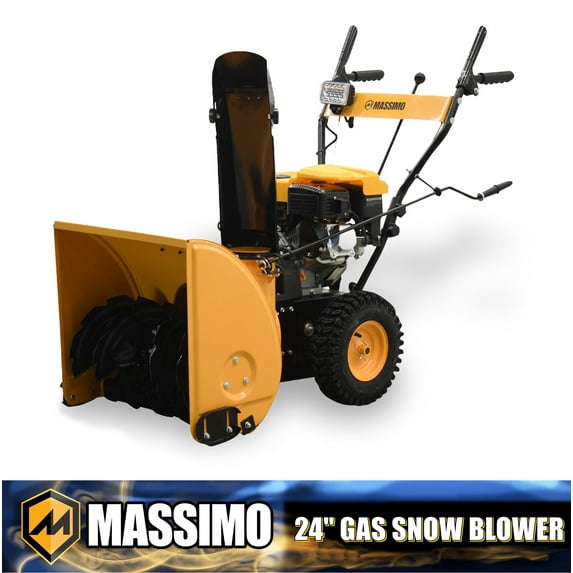 Massimo MS624 24” 196cc 2-Stage Gas Powered Self-Propelled Snow Blower, Electric Start
