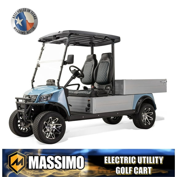 Massimo MVR Cargo Max Electric Utility Golf Cart 48V 5kW Motor - Blue