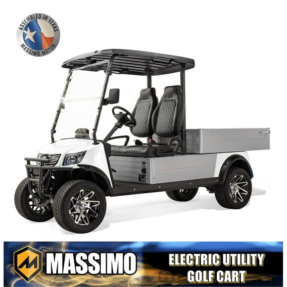 Massimo MVR Cargo Max Electric Utility Golf Cart 48V 5kW Motor - White