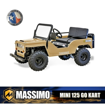 Massimo Go Kart Mini 125cc 9HP, 2WD, 4 Stroke Automatic Go Cart - Quicksand