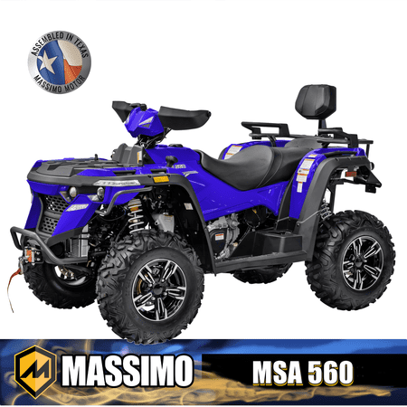 MSA 560 493cc Adult ATV All-Terrain Vehical Quad 4-Wheeler 33HP EFI Liquid Cooled 4 Stroke Engine - Blue