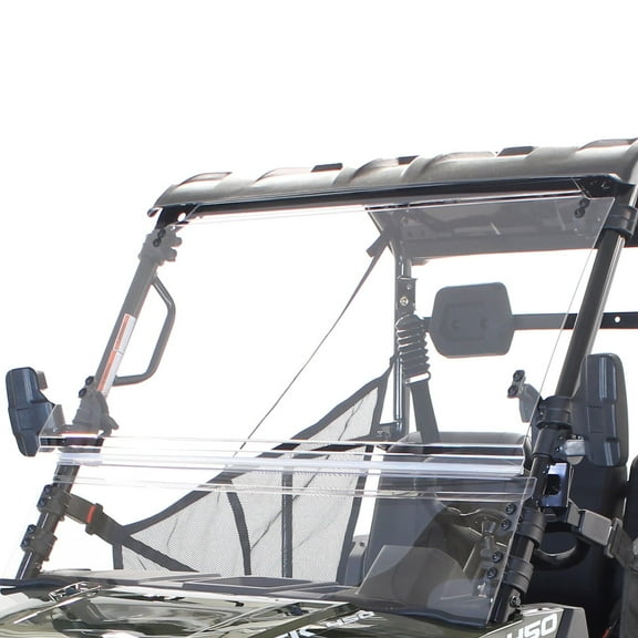 Massimo Full-Tilt Front Windshield for Buck 400 UTV Folding Scratch-Resistant Polycarbonate Windshield for Side by Side Utility Vehicle