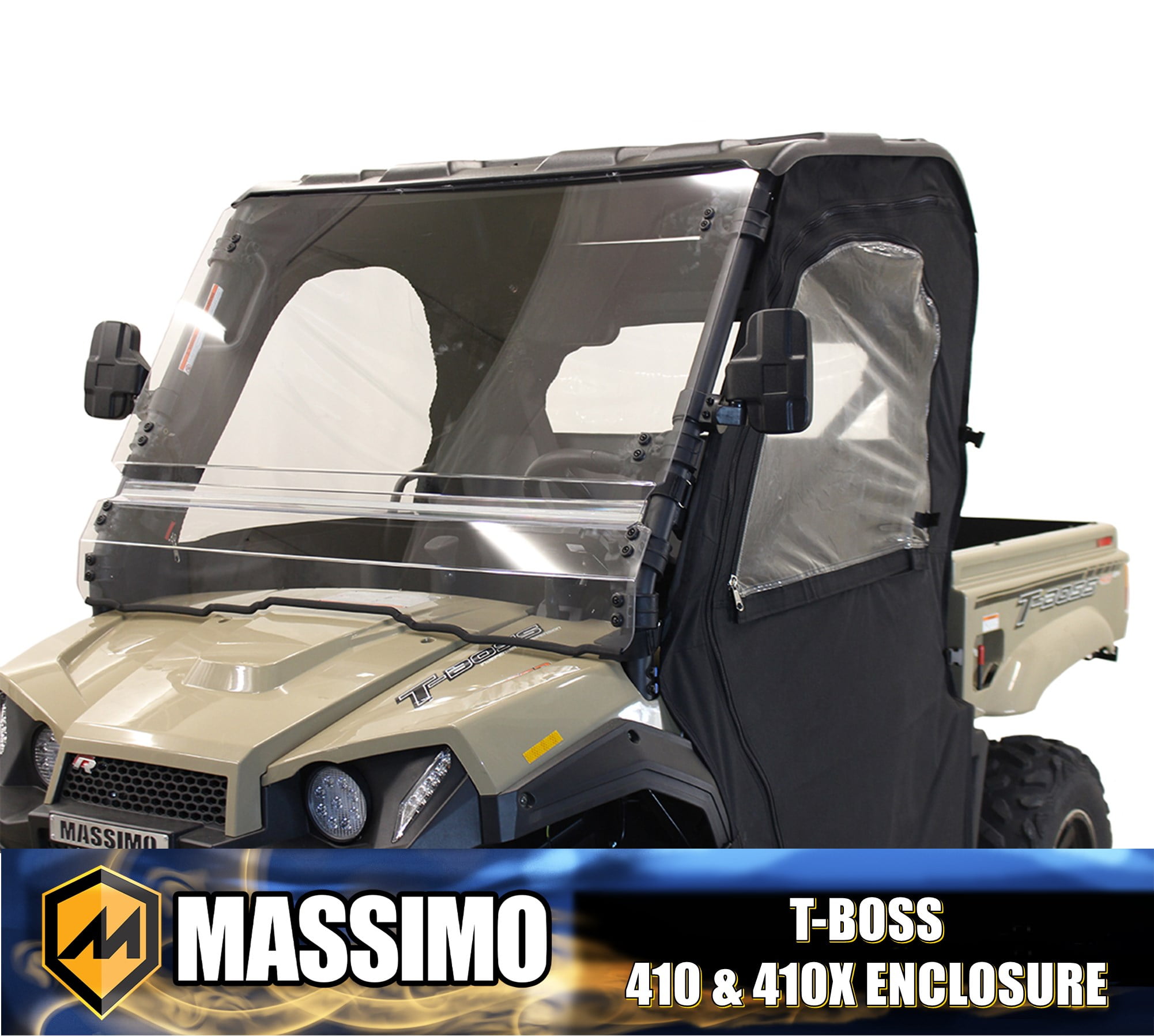 Massimo Motor TBOSS 410 / 410x Soft Cab Enclosure UTV & ATV Accessory, Black, Nylon