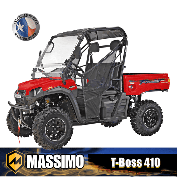 Massimo New T-Boss 410 Side by Side, 4wd, EFI 4 Stroke, Cargo Bed, UTV - RED