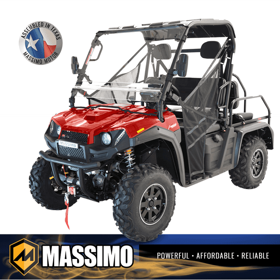 Massimo T-Boss 410X UTV 352cc, 4WD, 35mph Side by Side, 25.5 HP Gas Engine - Red