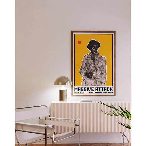 Massive Attack Berlin Concert Poster, Mid Century Modern Music Art