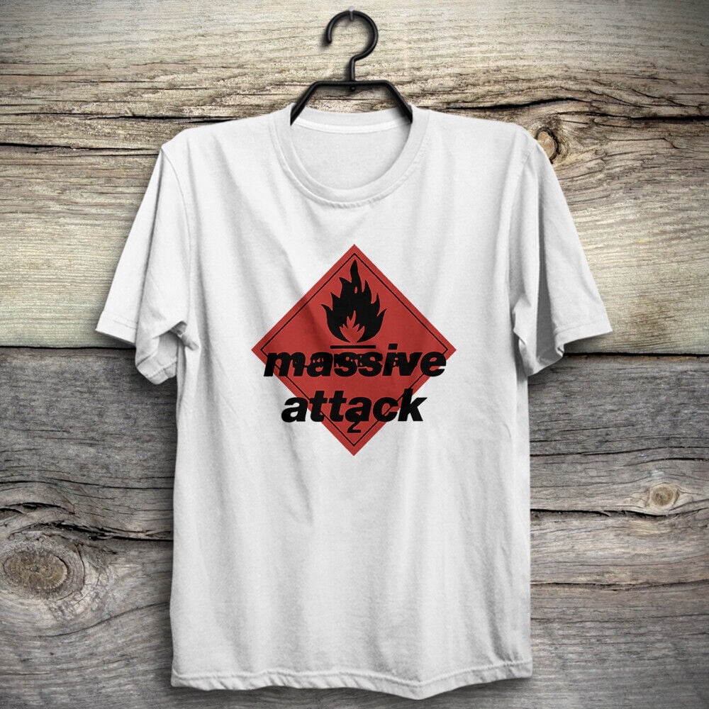 T-shirt Vintage Massive Attack 'Safe From Harm' - Années 90 - Taille M - Coton Blanc - Très Bon état