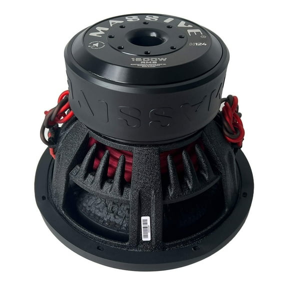 Massive Audio H124 12 in. 3000W RMS Dual 4-Ohm Voice Coil Car Audio Subwoofer - Black