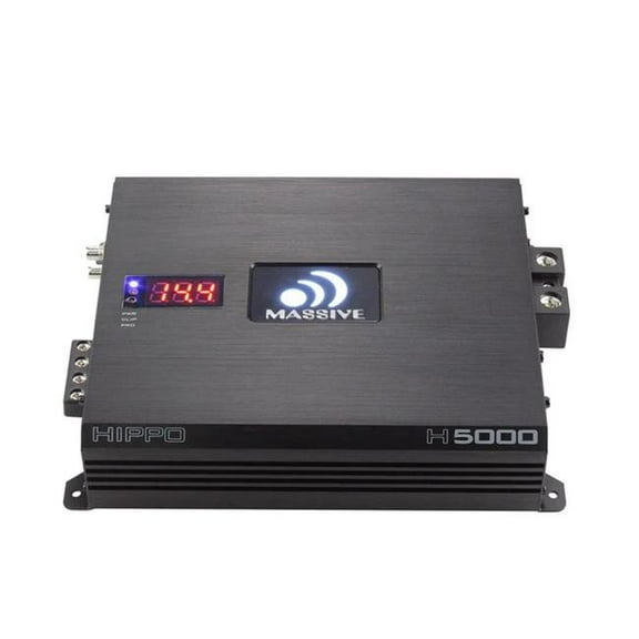 Massive Audio H5000 5000W RMS 1 Ohm Mono Block Hippo Series Amplifier