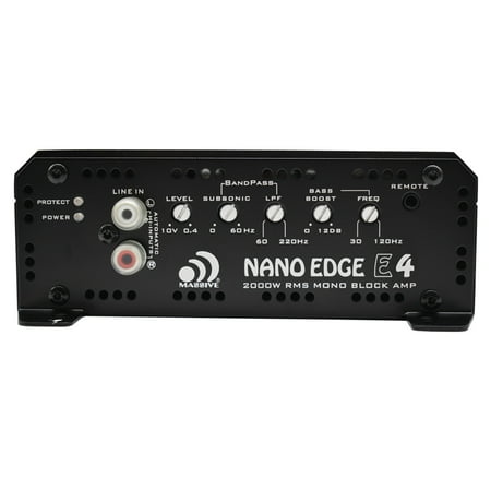 Massive Audio E3 4000W Mono Amplifier with Built In OEM Line Converter, Black